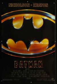 y056 BATMAN style D one-sheet movie poster '89 Michael Keaton, Nicholson