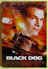 y075 BLACK DOG DS int'l one-sheet movie poster '98 Patrick Swayze, big rigs!
