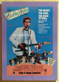 y092 BUDDY HOLLY STORY video one-sheet movie poster '78 Busey, rock & roll!