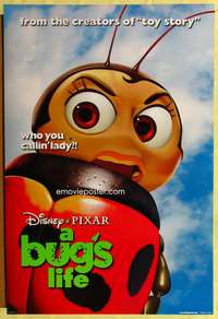 y096 BUG'S LIFE DS ladybug teaser one-sheet movie poster '98 Disney, Pixar