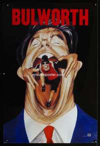 y097 BULWORTH DS teaser one-sheet movie poster '98 Warren Beatty, wild art!