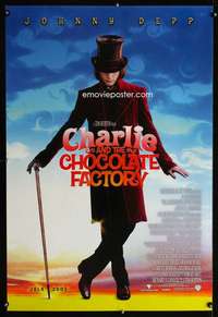 y105 CHARLIE & THE CHOCOLATE FACTORY DS Depp advance one-sheet movie poster '05