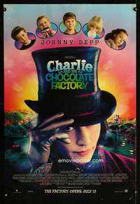 y104 CHARLIE & THE CHOCOLATE FACTORY advance DS int'l 1sh '05 Johnny Depp & cast, Tim Burton!