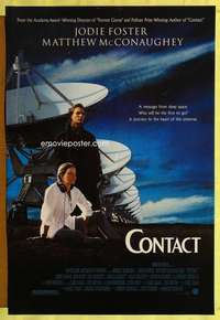 y118 CONTACT one-sheet movie poster '97 Jodie Foster, Matthew McConaughey