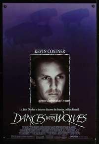 y133 DANCES WITH WOLVES DS one-sheet movie poster '90 Kevin Costner