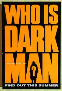 y140 DARKMAN DS teaser one-sheet movie poster '90 Sam Raimi, Liam Neeson