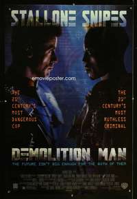 y153 DEMOLITION MAN one-sheet movie poster '93 Sylvester Stallone, Snipes
