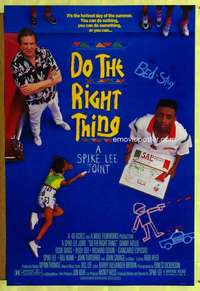 y164 DO THE RIGHT THING DS one-sheet movie poster '89 Spike Lee, Aiello