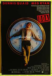 y130 D.O.A. one-sheet movie poster '88 Dennis Quaid, Meg Ryan, cool image!