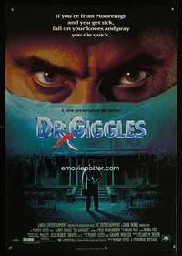 y171 DR. GIGGLES video Candian one-sheet movie poster '92 pray you die quick!