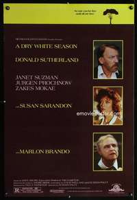 y174 DRY WHITE SEASON one-sheet movie poster '89 Sutherland, Brando