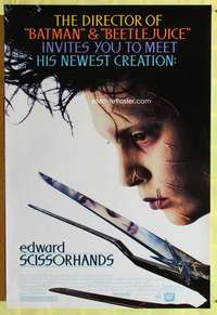 y181 EDWARD SCISSORHANDS SS one-sheet movie poster '90 Burton, Johnny Depp