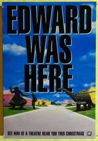 y180 EDWARD SCISSORHANDS DS teaser one-sheet movie poster '90 Tim Burton
