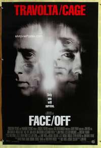 y189 FACE/OFF DS int'l one-sheet movie poster '97 Travolta, Nicholas Cage