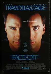 y190 FACE/OFF SS int'l advance one-sheet movie poster '97 Travolta, Nicholas Cage