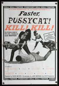 y202 FASTER, PUSSYCAT! KILL! KILL! one-sheet movie poster R90s Russ Meyer