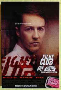 y207 FIGHT CLUB advance one-sheet movie poster '99 Edward Norton close up!
