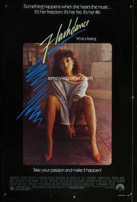 y215 FLASHDANCE one-sheet movie poster '83 sexy Jennifer Beals close up!