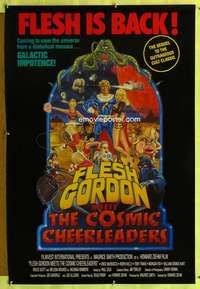 y216 FLESH GORDON MEETS THE COSMIC CHEERLEADERS DS one-sheet movie poster '89
