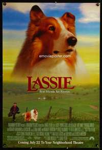 y335 LASSIE DS; advance one-sheet movie poster '94 great Collie dog image!