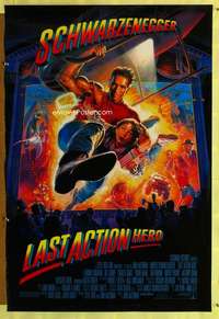 y336 LAST ACTION HERO DS one-sheet movie poster '93 Arnold Schwarzenegger