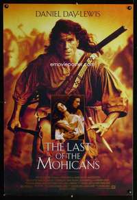 y337 LAST OF THE MOHICANS one-sheet movie poster '92 Daniel Day Lewis