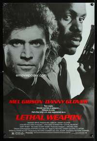 y344 LETHAL WEAPON one-sheet movie poster '87 Mel Gibson, Danny Glover