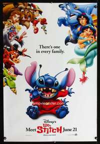 y347 LILO & STITCH DS teaser one-sheet movie poster '02 Disney cartoon!