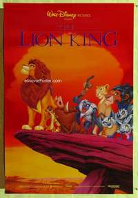 y349 LION KING int'l cast Pride Rock one-sheet movie poster '94 Disney