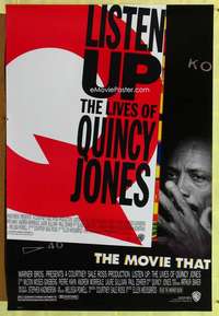 y352 LISTEN UP: THE LIVES OF QUINCY JONES one-sheet movie poster '90 jazz!
