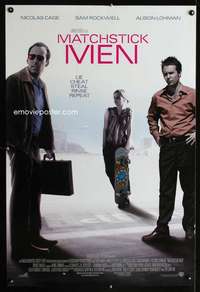y374 MATCHSTICK MEN DS one-sheet movie poster '03 Nicolas Cage, Rockwell