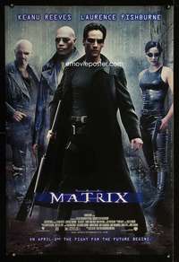 y375 MATRIX DS advance one-sheet movie poster '99 Keanu Reeves, Wachowski