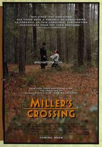 y388 MILLER'S CROSSING int'l advance one-sheet movie poster '89 Coen Bros.