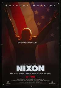 y426 NIXON DS teaser one-sheet movie poster '95 Anthony Hopkins, Oliver Stone