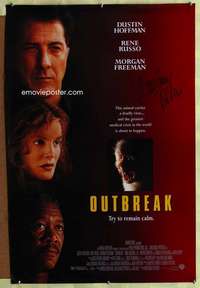 y435 OUTBREAK DS signed one-sheet movie poster '95 by Wolfgang Petersen!