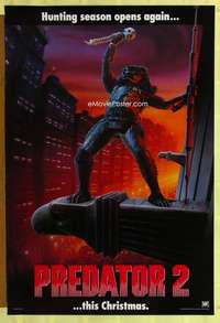 y467 PREDATOR 2 DS teaser one-sheet movie poster '90 great different image!