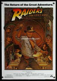 y482 RAIDERS OF THE LOST ARK one-sheet movie poster R82 Harrison Ford