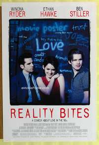 y486 REALITY BITES one-sheet movie poster '94 Ryder, Ben Stiller, Hawke