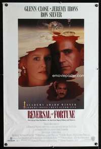 y497 REVERSAL OF FORTUNE video one-sheet movie poster '90 Glenn Close, Irons