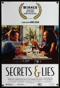 y527 SECRETS & LIES heavy stock one-sheet movie poster '96 Mike Leigh
