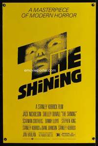 y536 SHINING re-strike 1sh '80s Stephen King & Stanley Kubrick, Jack Nicholson, Saul Bass art!