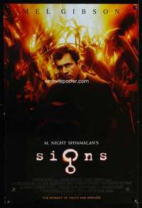 y542 SIGNS DS one-sheet movie poster '02 M. Night Shyamalan, Mel Gibson