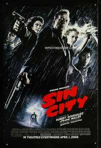 y545 SIN CITY DS advance one-sheet movie poster '05 Frank Miller, Rodriguez