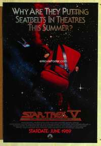 y004 STAR TREK V foil advance one-sheet movie poster '89 The Final Frontier!
