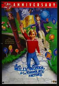 y652 WILLY WONKA & THE CHOCOLATE FACTORY one-sheet movie poster R96 Wilder