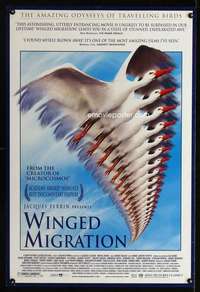 y654 WINGED MIGRATION DS one-sheet movie poster '01 cool flying geese image!