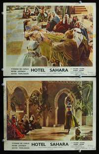 z404 HOTEL SAHARA 2 movie English lobby cards '51 sexy Yvonne De Carlo!