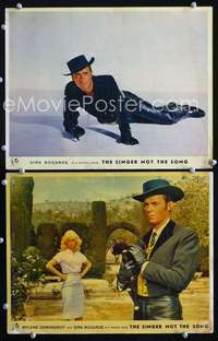 z790 SINGER NOT THE SONG 2 movie Italy/Eng lobby cards '62 Dirk Bogarde