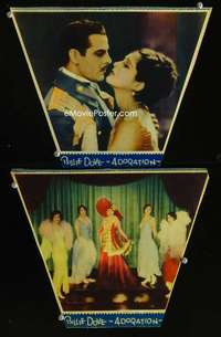 z041 ADORATION 2 movie lobby cards '28 Billie Dove, Antonio Moreno