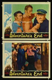 z043 ADVENTURE'S END 2 movie lobby cards '37 seaman John Wayne in both!
